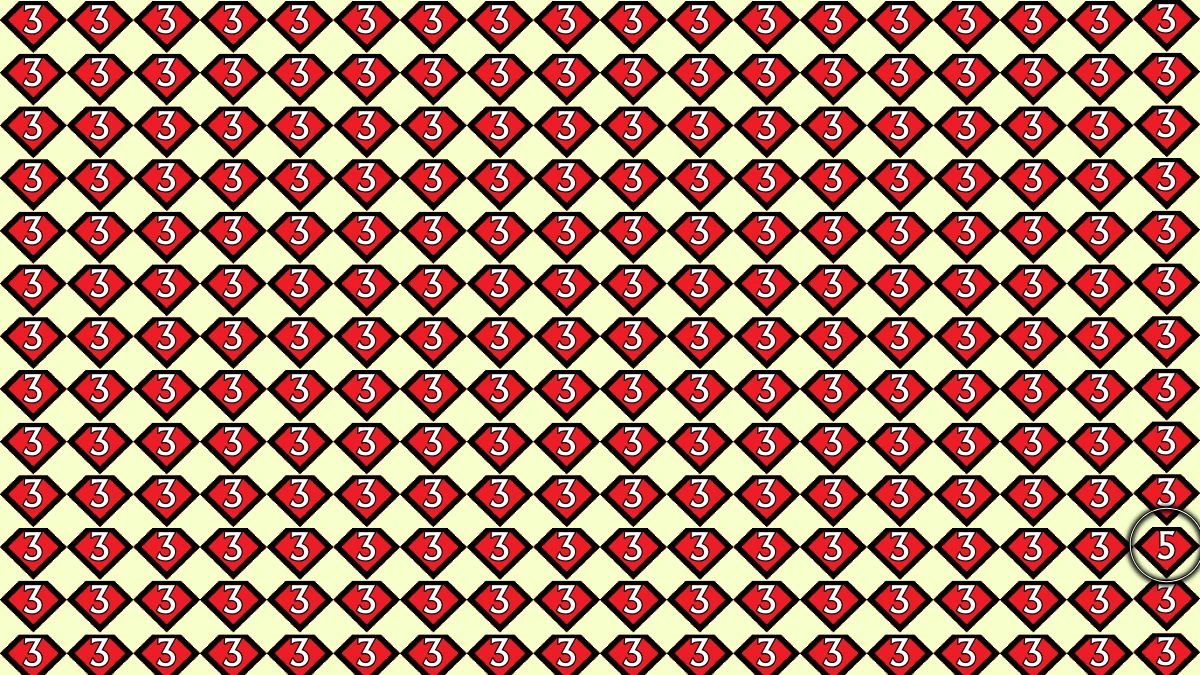 Optical Illusion IQ Test: Are You A Genius? Within 7 Seconds Spot The Number 5 among 3