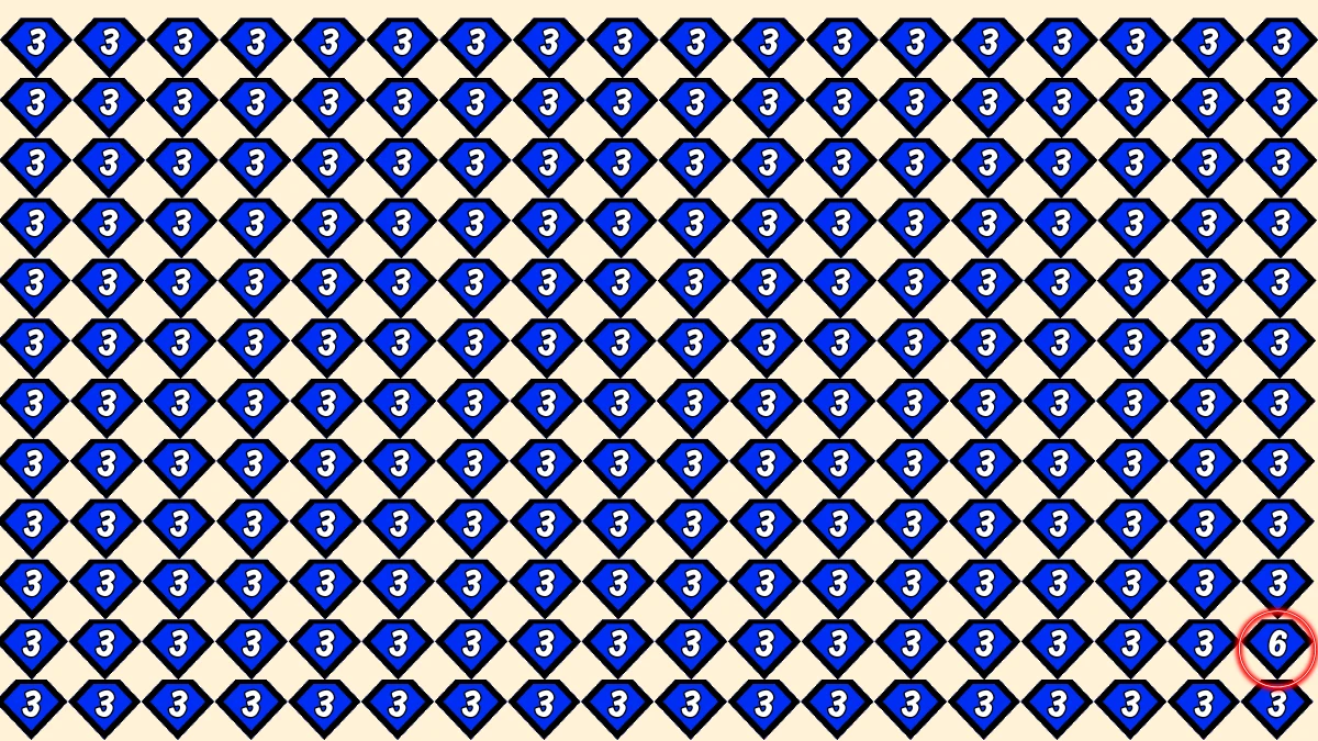 Optical Illusion IQ Test: Are You A Genius? Within 7 Seconds Spot The Number 6 among 3