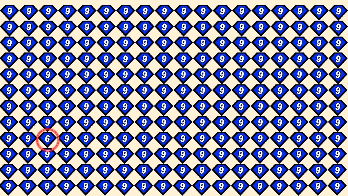 Optical Illusion IQ Test: Are You A Genius? Within 7 Seconds Spot The Number 6 among 9