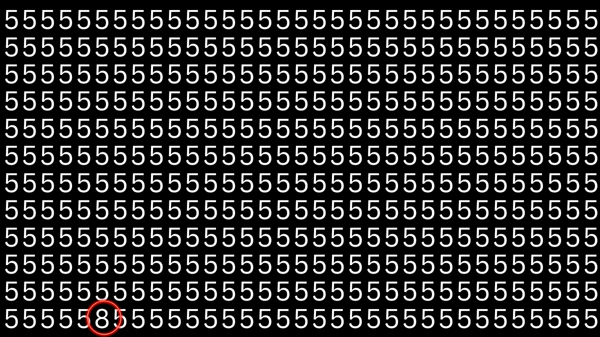 Optical Illusion IQ Test: Are You A Genius? Within 7 Seconds Spot The Number 8 among 5