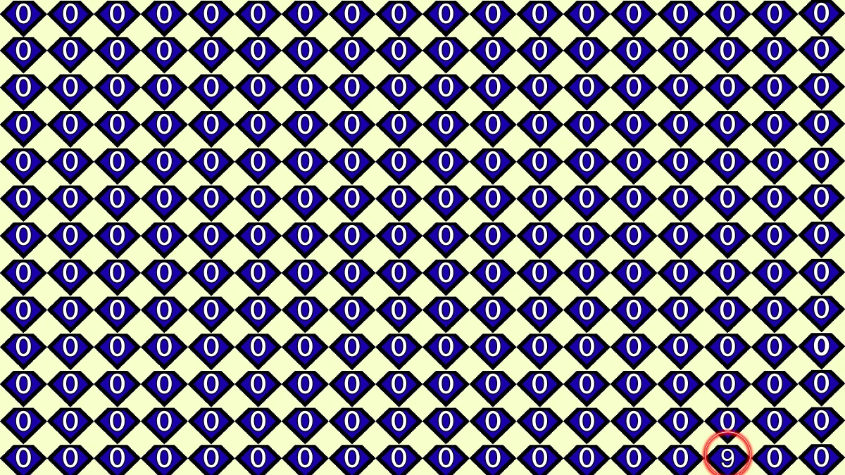 Optical Illusion IQ Test: Are You A Genius? Within 7 Seconds Spot The Number 9 among 0