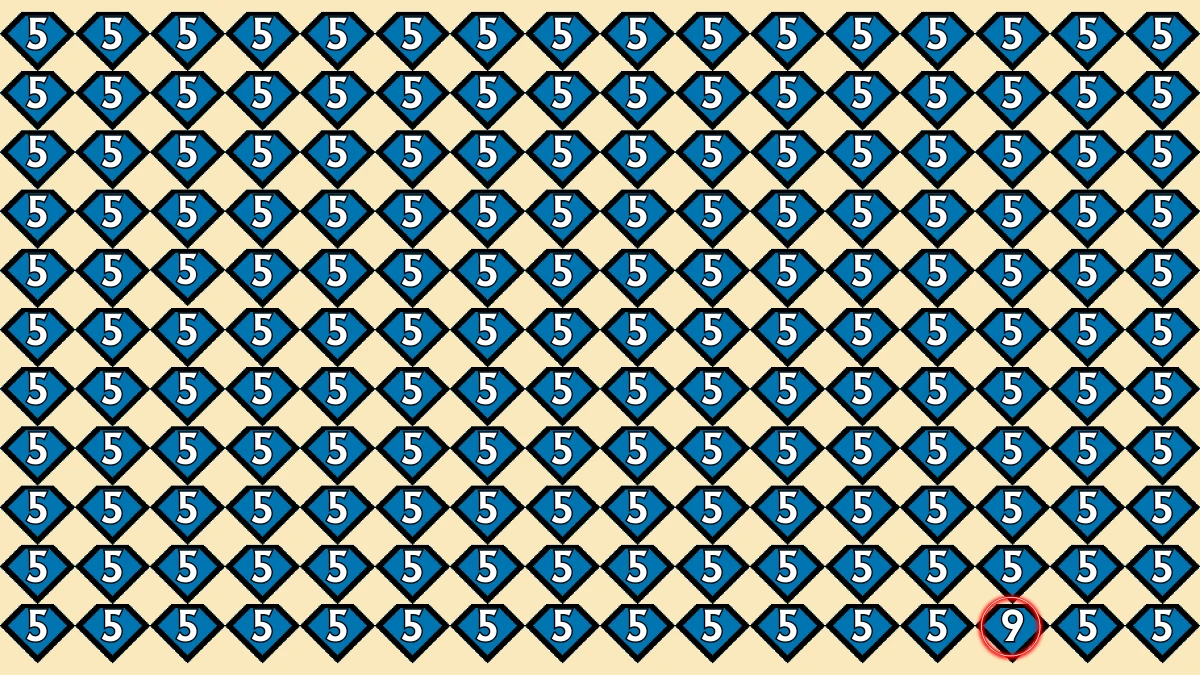 Optical Illusion IQ Test: Are You A Genius? Within 7 Seconds Spot The Number 9 among 5