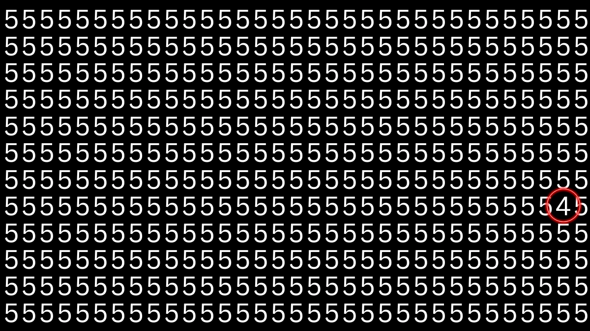 Optical Illusion IQ Test: Are You A Genius? Within 8 Seconds Spot The Number 4 among 5