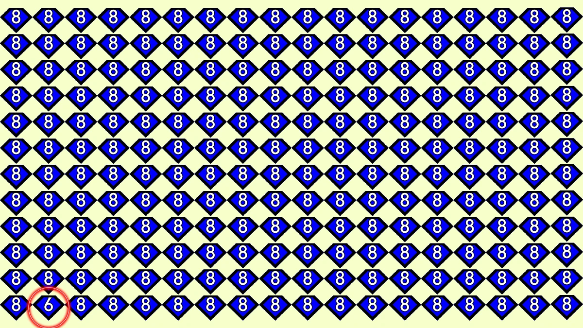 Optical Illusion IQ Test: Are You A Genius? Within 8 Seconds Spot The Number 6 among 8
