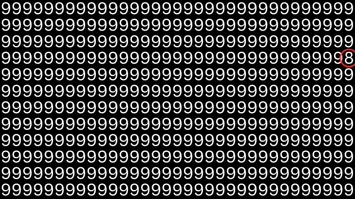 Optical Illusion IQ Test: Are You A Genius? Within 8 Seconds Spot The Number 8 among 9