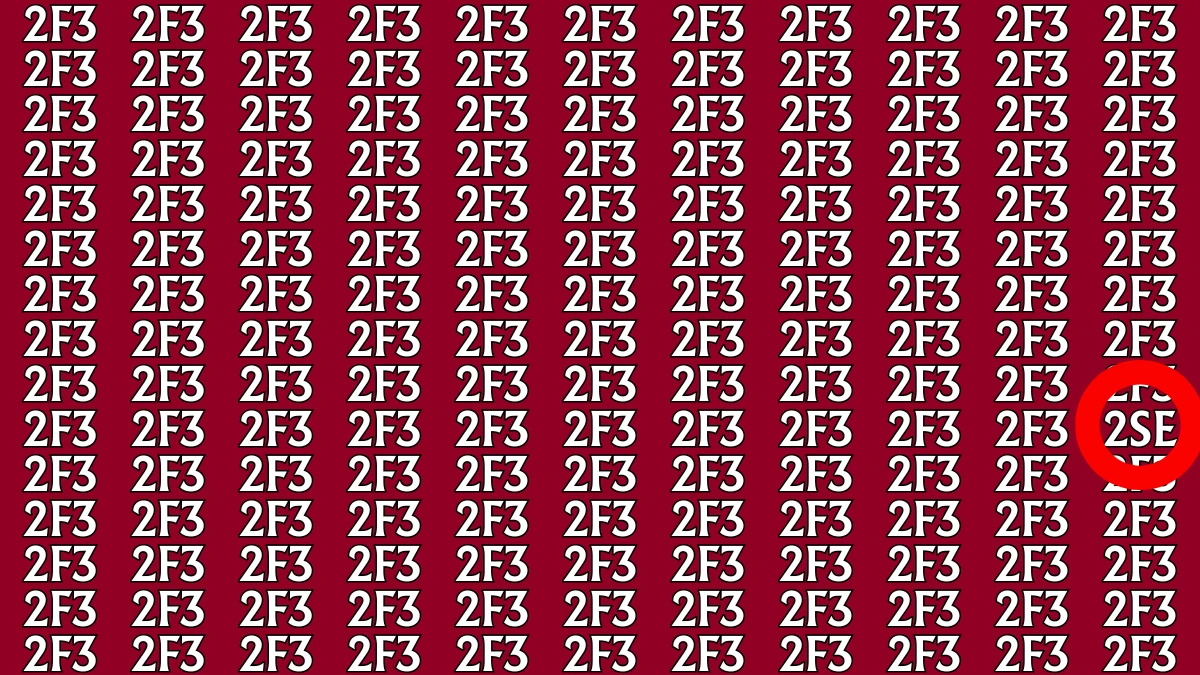 Optical Illusion: Only Sharp Eyes Can Find the Hidden 2S3 among 2F3s within 8 Seconds