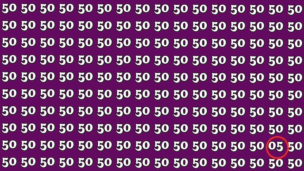 Optical Illusion Puzzle IQ Test: Within 5 Seconds Spot The Number 05 among 50