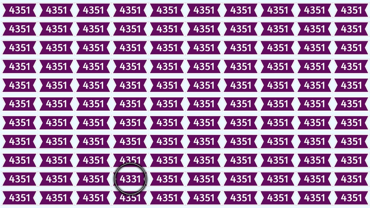 Optical Illusion Puzzle IQ Test: Within 5 Seconds Spot The Number 4331 among 4351