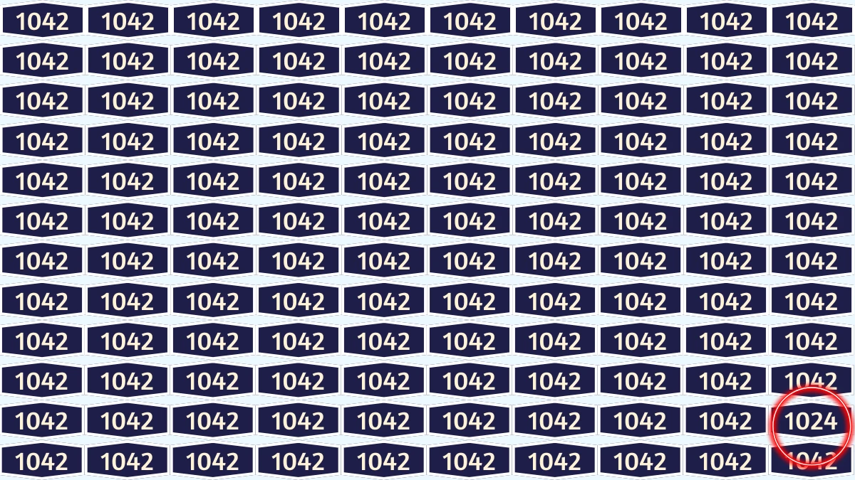 Optical Illusion Puzzle IQ Test: Within 6 Seconds Spot The Number 1024 among 1042