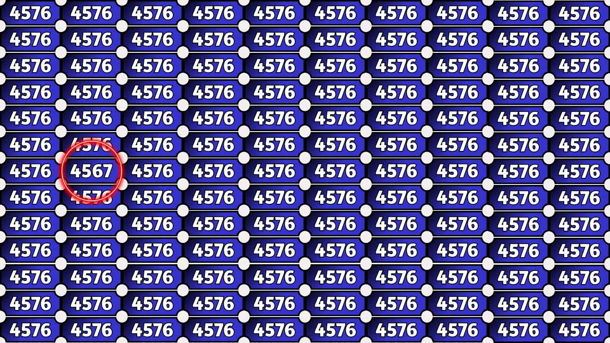 Optical Illusion Puzzle IQ Test: Within 6 Seconds Spot The Number 4567 among 4576