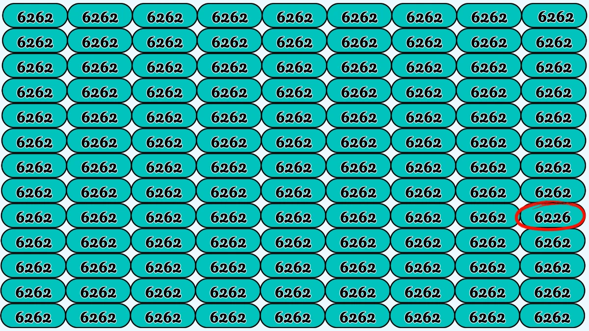 Optical Illusion Puzzle IQ Test: Within 6 Seconds Spot The Number 6226 among 6262