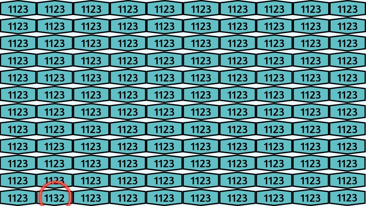 Optical Illusion Puzzle IQ Test: Within 7 Seconds Spot The Number 1132 among 1123