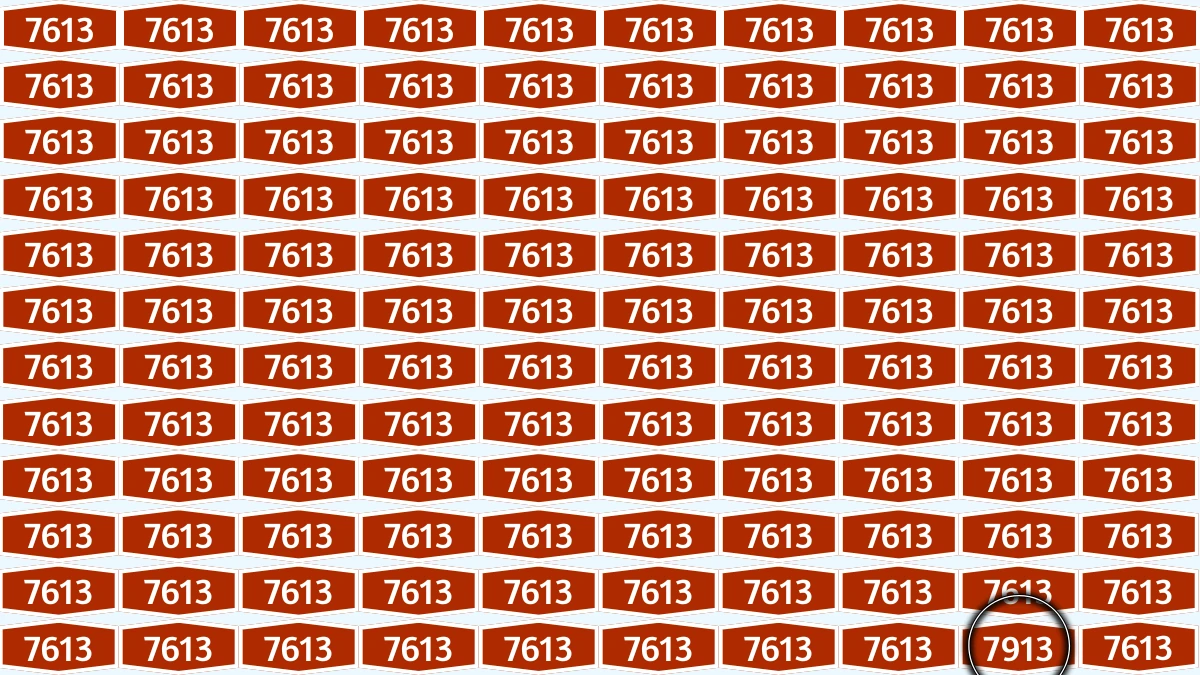 Optical Illusion Puzzle IQ Test: Within 7 Seconds Spot The Number 7913 among 7613