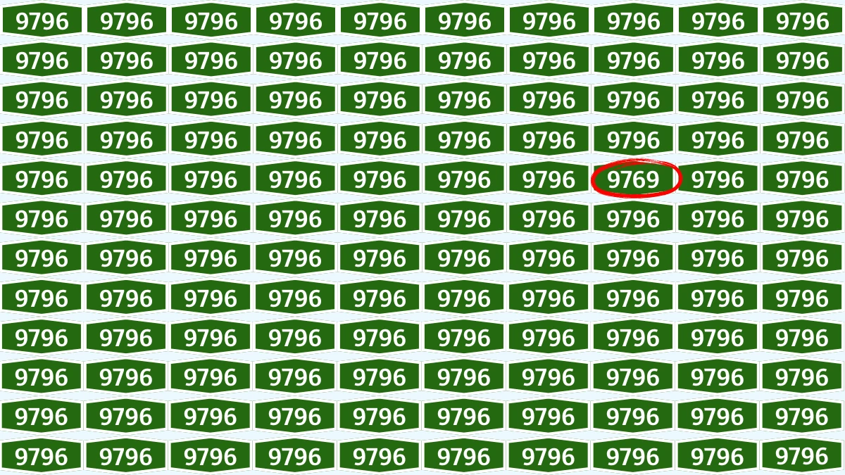 Optical Illusion Puzzle IQ Test: Within 7 Seconds Spot The Number 9769 among 9796
