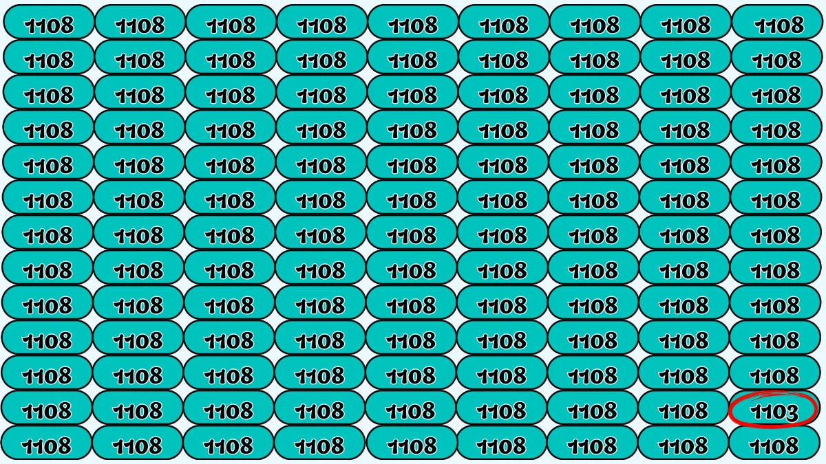 Optical Illusion Puzzle IQ Test: Within 8 Seconds Spot The Number 1103 among 1108