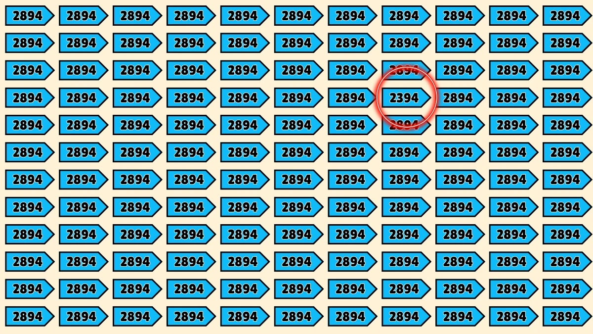 Optical Illusion Puzzle IQ Test: Within 9 Seconds Spot The Number 2394 among 2894