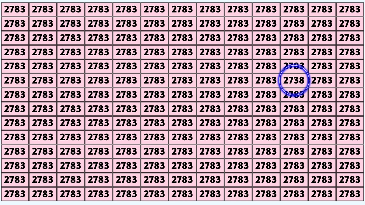 Optical Illusion Puzzle IQ Test: Within 9 Seconds Spot The Number 2738 among 2783s