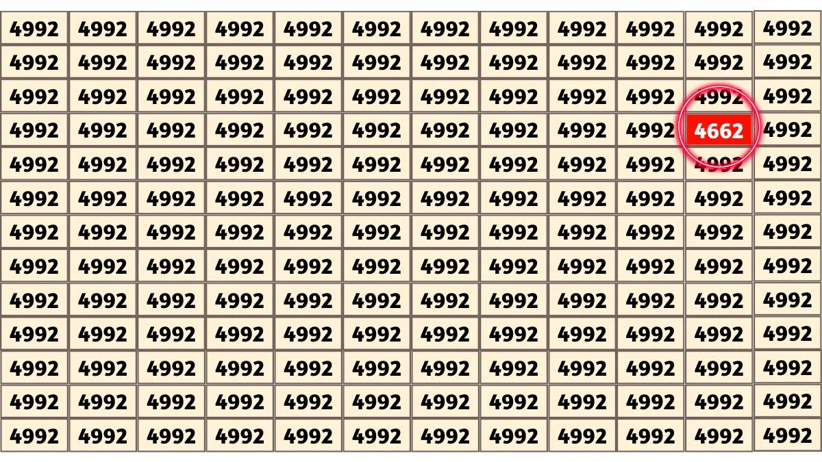 Optical Illusion Puzzle IQ Test: Within 9 Seconds Spot The Number 4662 among 4992