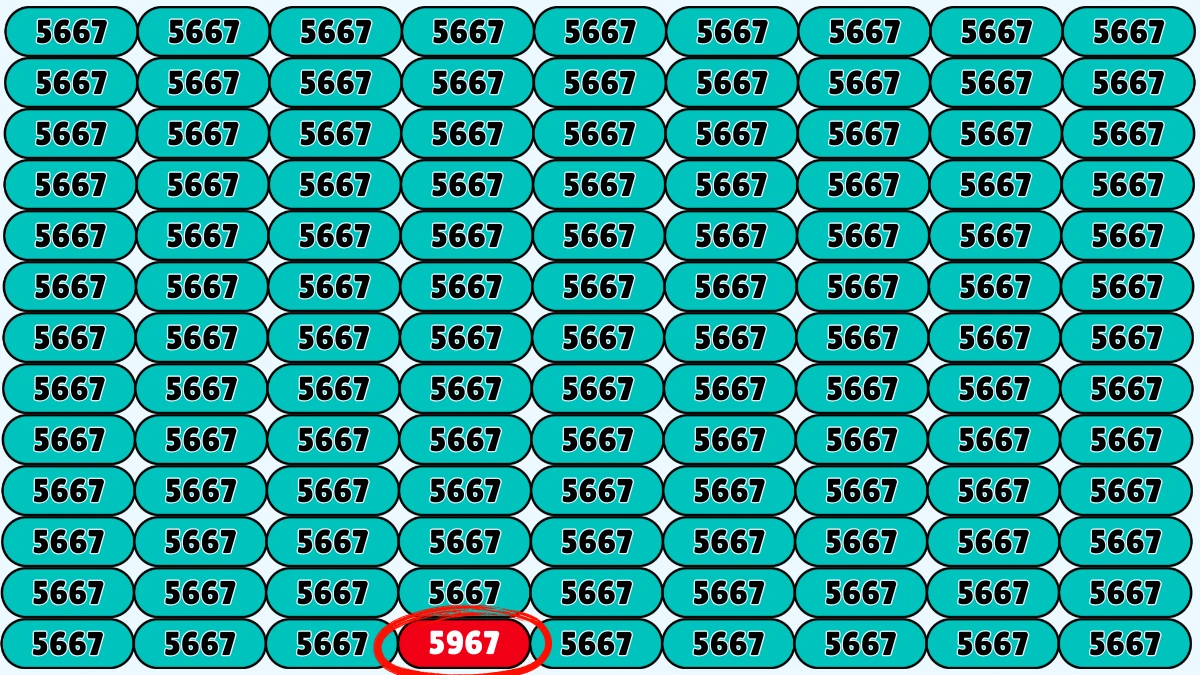 Optical Illusion Puzzle IQ Test: Within 9 Seconds Spot The Number 5967 among 5667