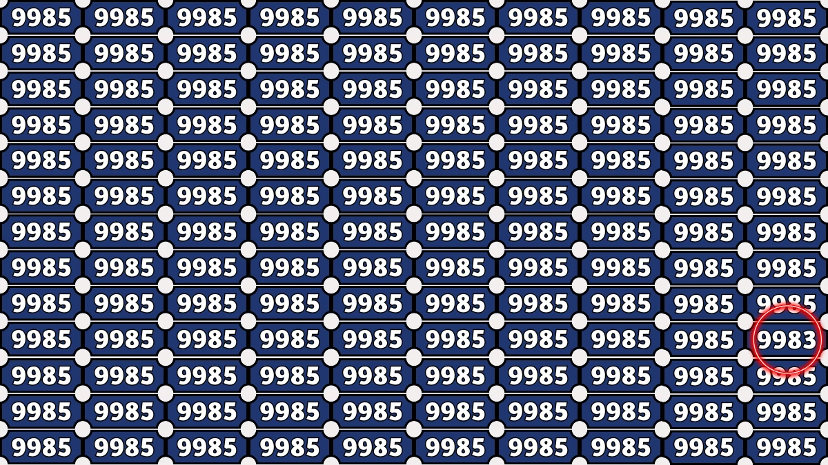 Optical Illusion Puzzle IQ Test: Within 9 Seconds Spot The Number 9983 among 9985