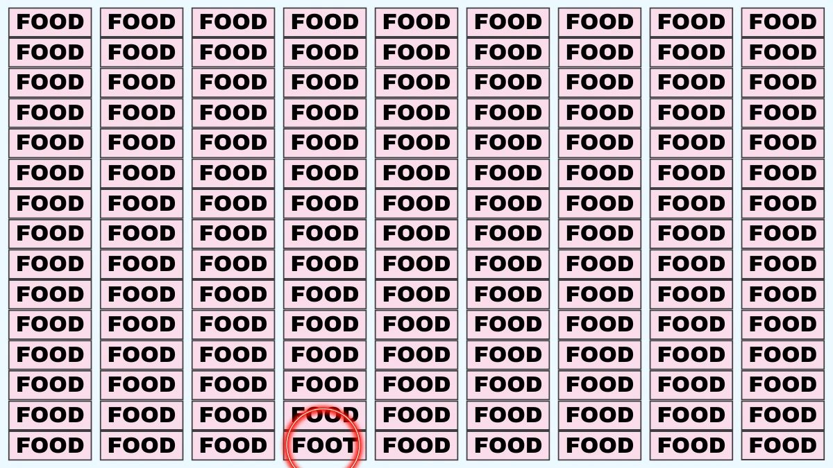 Optical Illusion Visual Test: Within 5 Seconds Spot The Word FOOT among FOODs