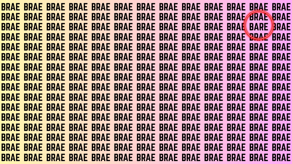Optical Illusion Visual Test: Within 7 Seconds Spot The Word BARE among BRAEs
