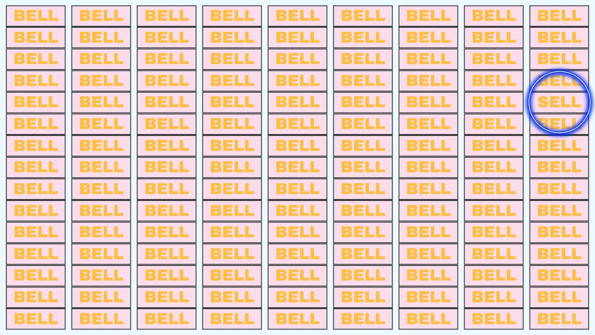 Optical Illusion Visual Test: Within 7 Seconds Spot The Word SELL among BELLs