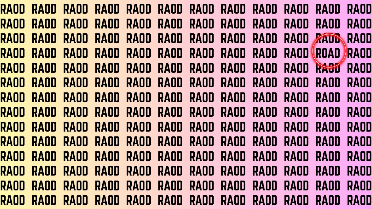 Optical Illusion Visual Test: Within 8 Seconds Spot The Word ROAD among RAODS