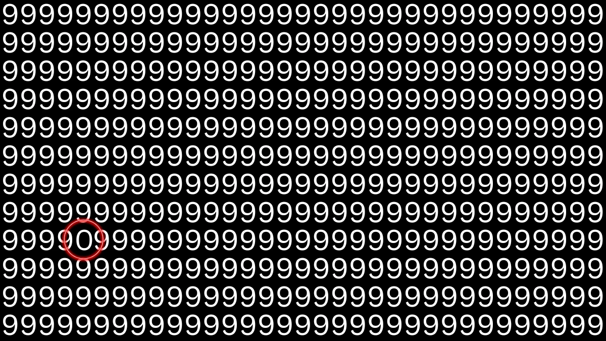 Optical Illusion: Within 5 Seconds Spot The Number 0 among 9s