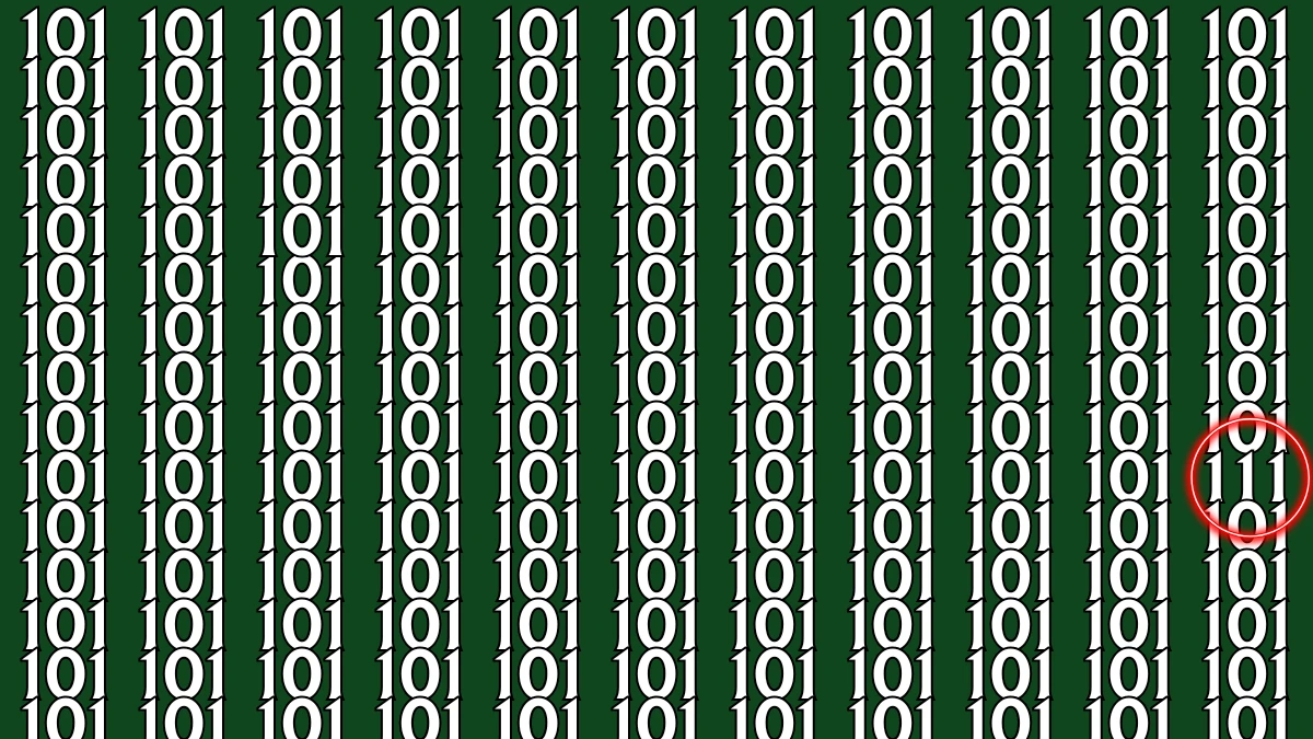 Optical Illusion: Within 5 Seconds Spot The Number 111 among 101