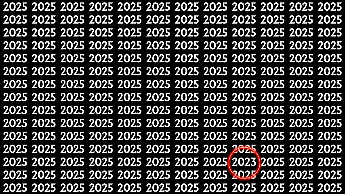Optical Illusion: Within 5 Seconds Spot The Number 2023 among 2025