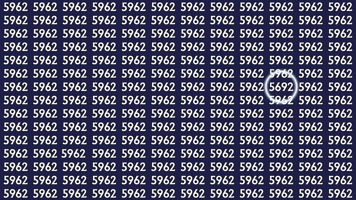 Optical Illusion: Within 5 Seconds Spot The Number 5692 among 5962