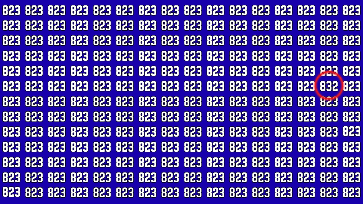 Optical Illusion: Within 6 Seconds If You Can Spot 832, Your Brain Works Differently!