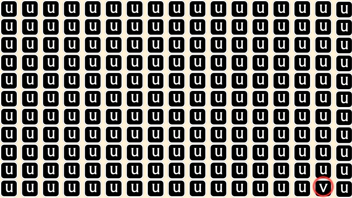 Optical Illusion: Within 6 Seconds Spot The Letter V among U