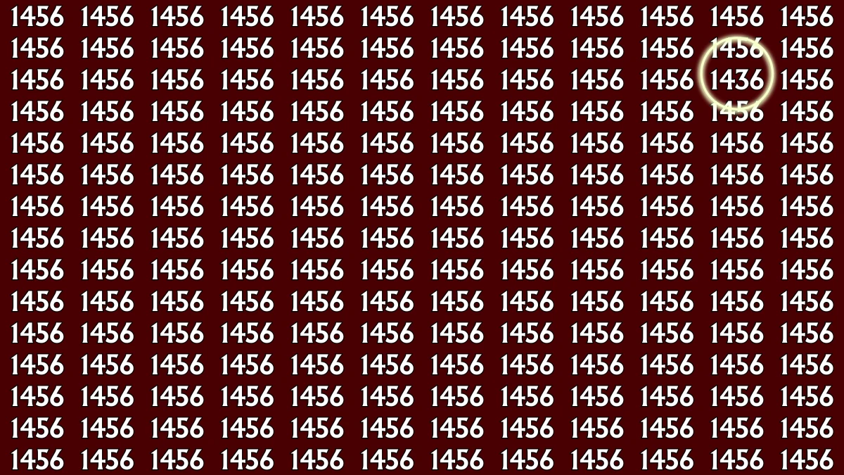 Optical Illusion: Within 6 Seconds Spot The Number 1436 among 1456