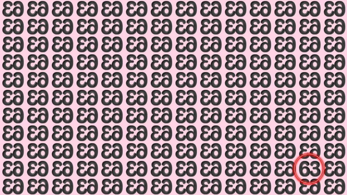 Optical Illusion: Within 6 Seconds Spot The Number 63 among Inverted 63