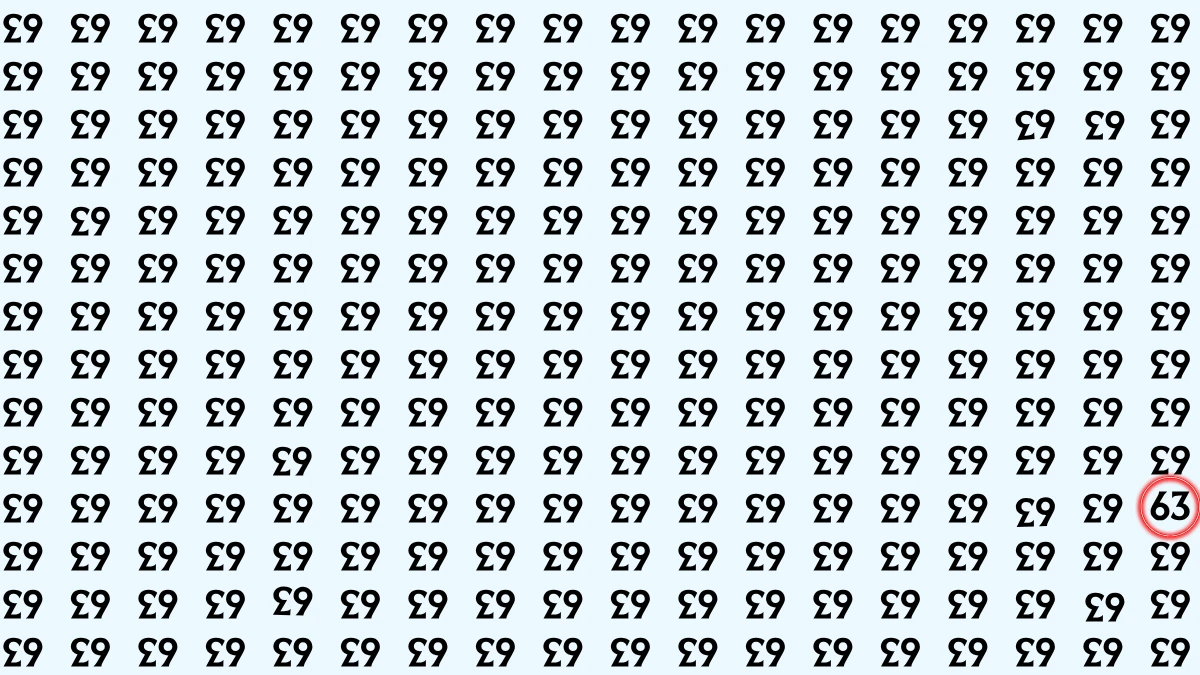 Optical Illusion: Within 6 Seconds Spot The Number 63 among Inverted 63s