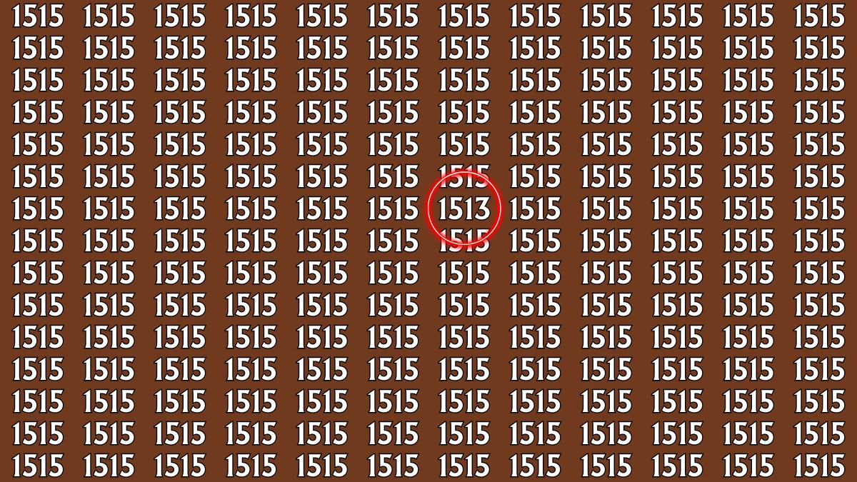 Optical Illusion: Within 7 Seconds Spot The Number 1513 among 1515