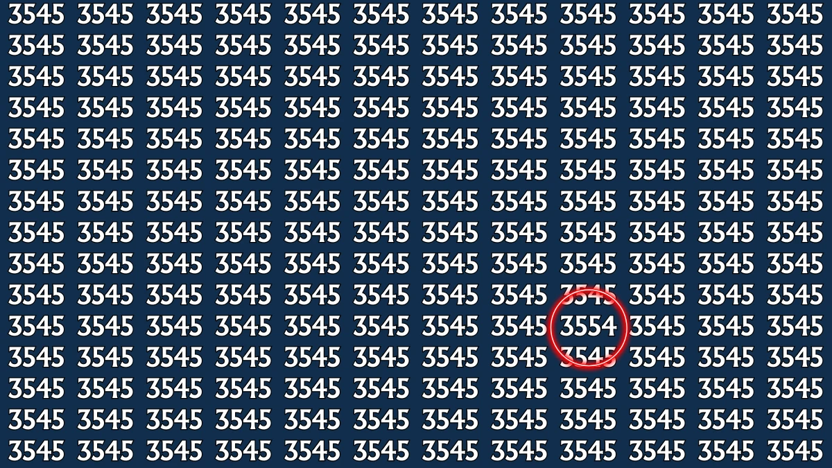 Optical Illusion: Within 8 Seconds Spot The Number 3554 among 3545