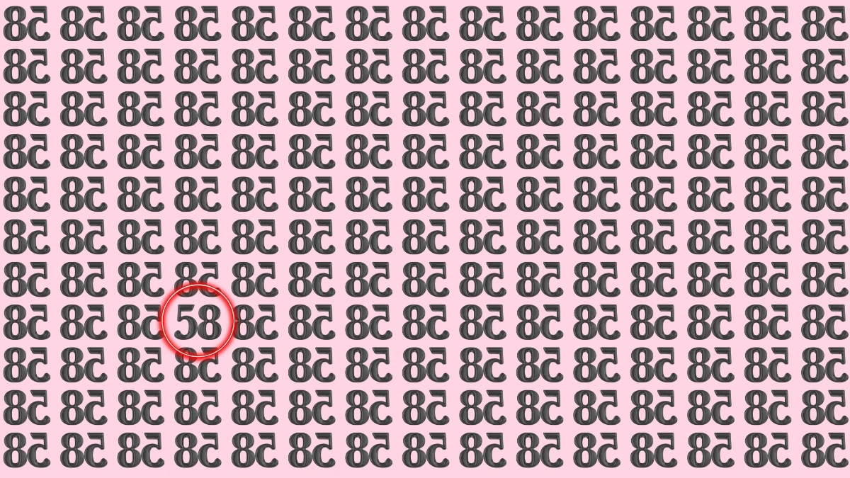 Optical Illusion: Within 8 Seconds Spot The Number 58 among Inverted 58s