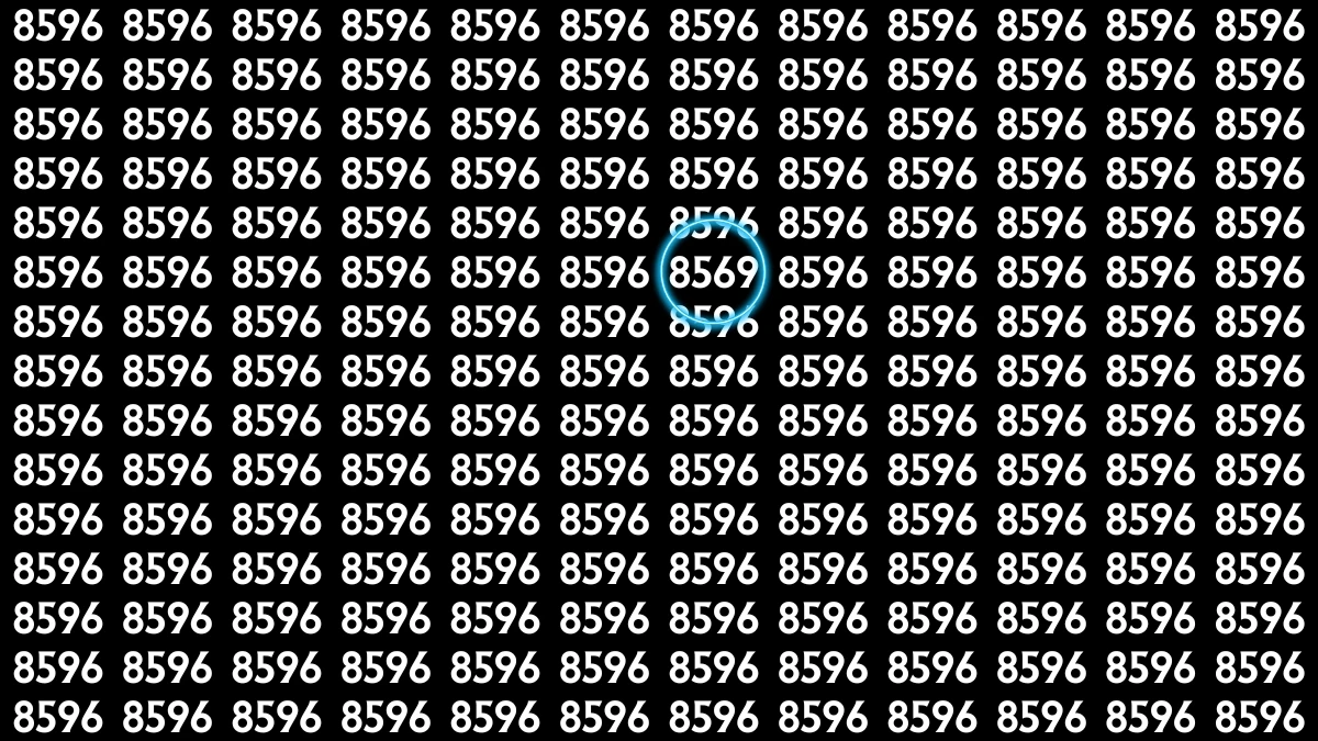 Optical Illusion: Within 8 Seconds Spot The Number 8569 among 8596