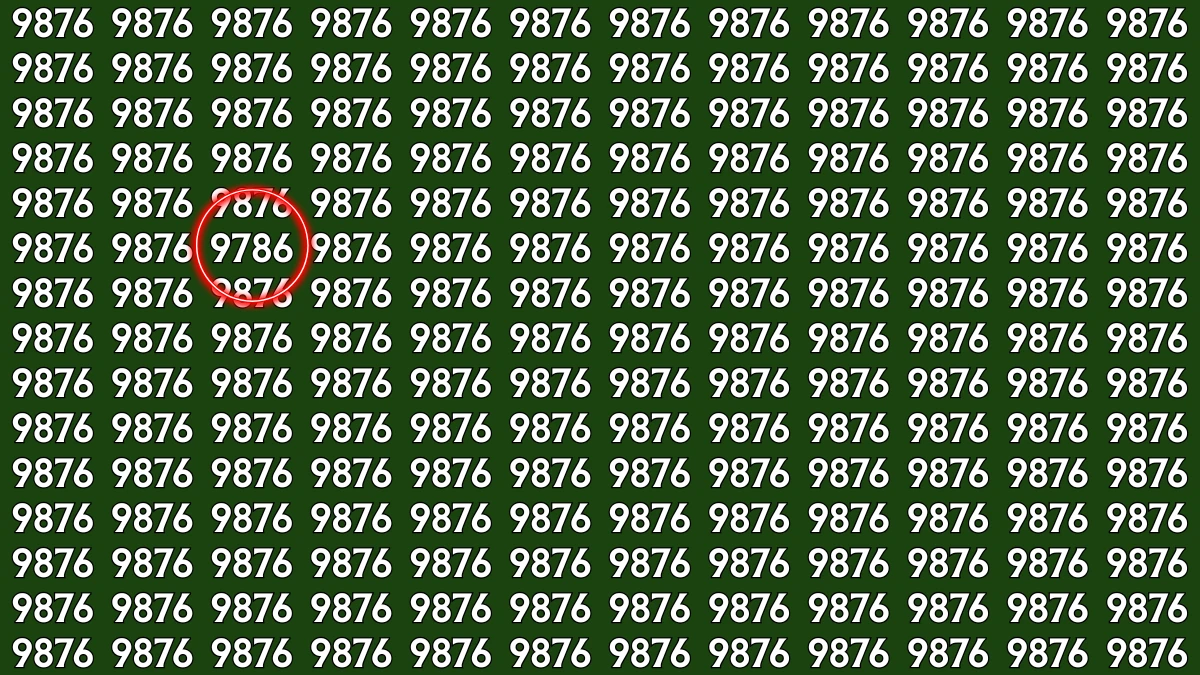 Optical Illusion: Within 8 Seconds Spot The Number 9786 among 9876