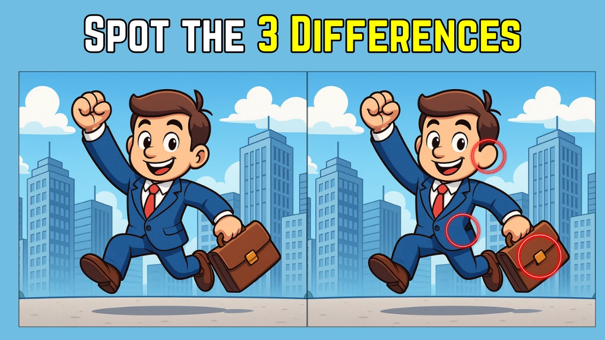 Spot the Difference: Within 9 Seconds Spot The 3 Differences in this Office Guy Image