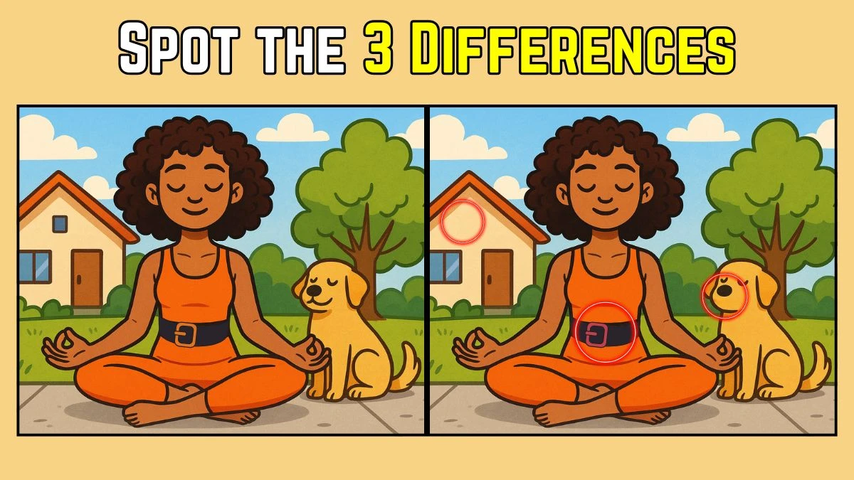 Spot the Difference: Only Sharp Eyes Can Spot 3 Differences in This Yoga Girl Image in Just 7 Seconds