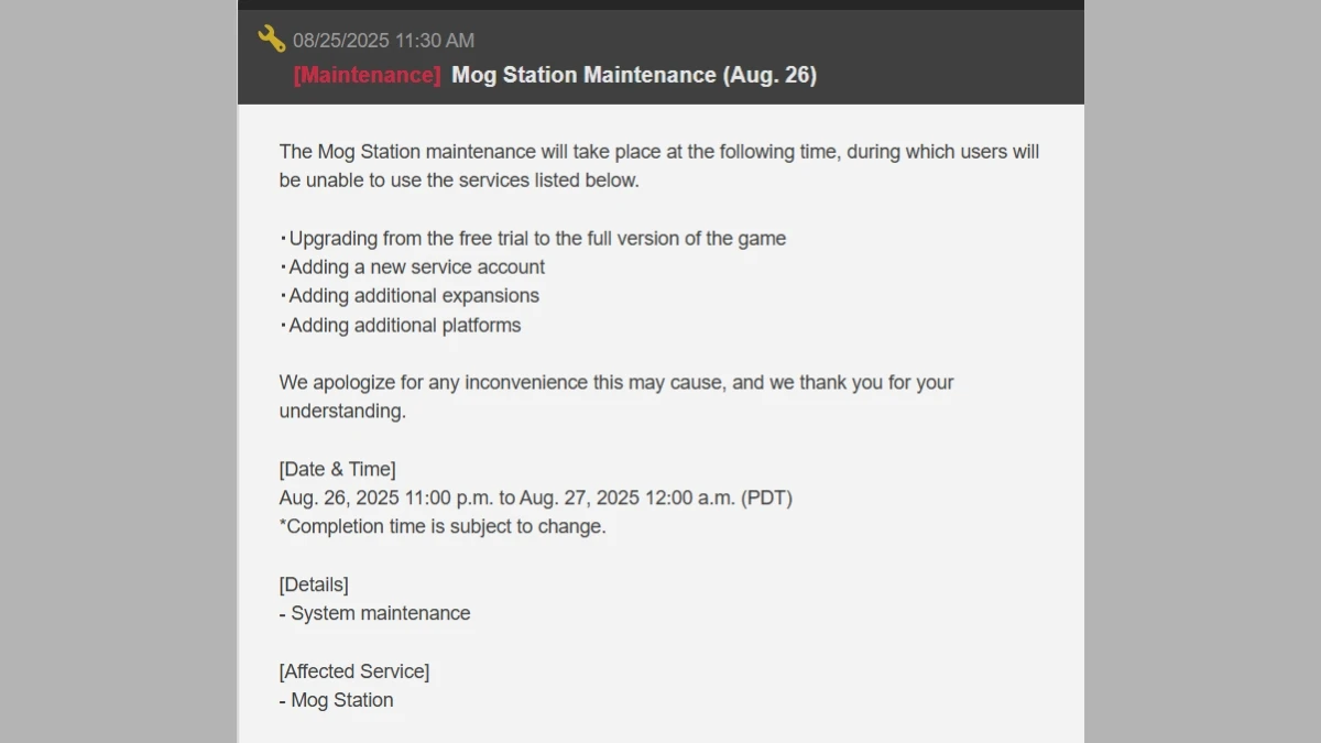 FF XIV Server Maintenance Today: When Will FF XIV Server Maintenance End Today?
