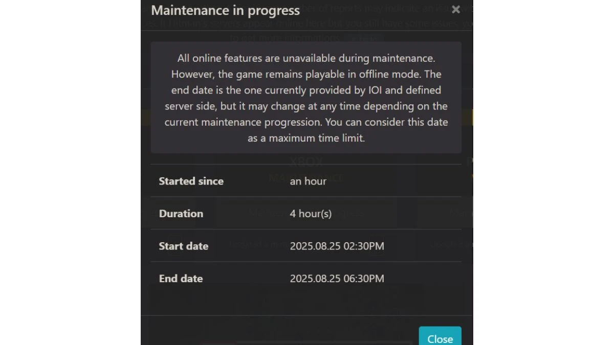 Are the Hitman Servers Down? How Long Does Hitman Server Maintenance Take?