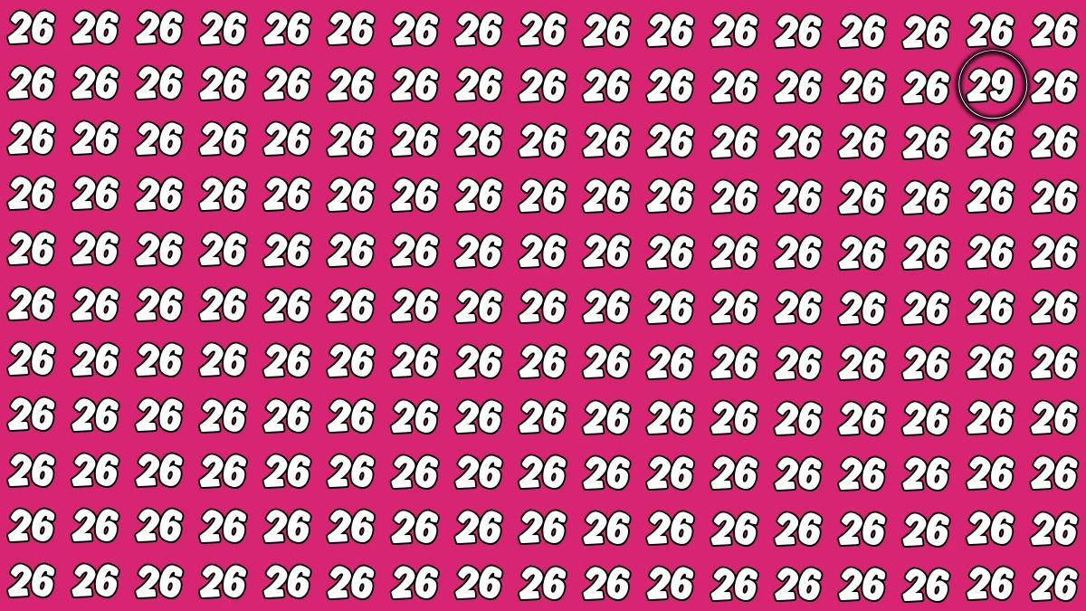 Observation Find it Out: Within 6 Seconds Spot The Number 29 among 26