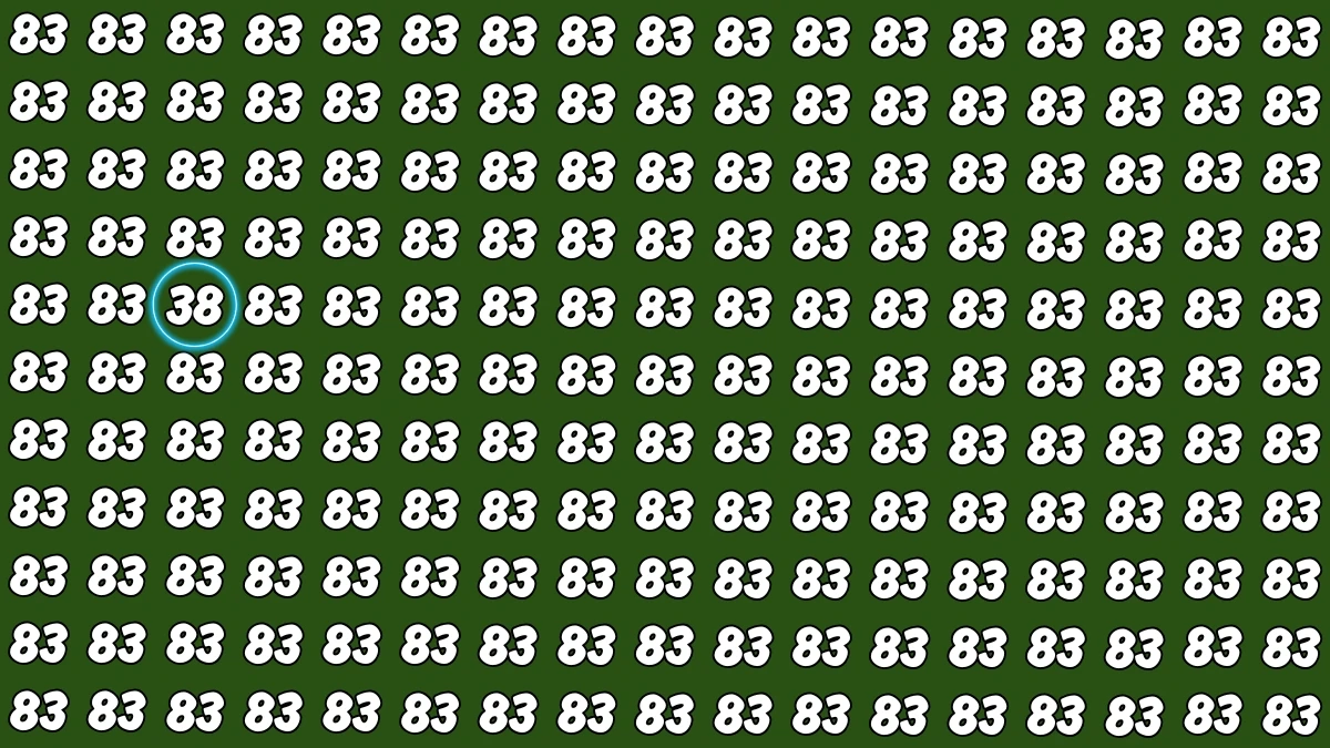 Observation Find it Out: Within 6 Seconds Spot The Number 38 among 83