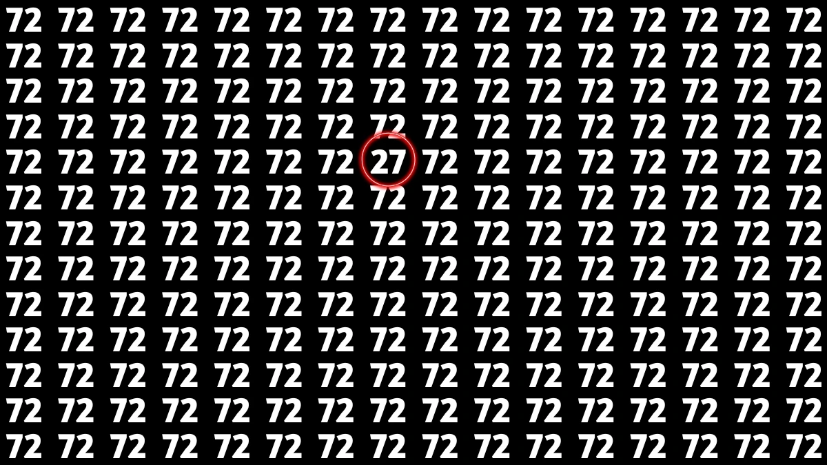 Observation Find It Out: Within 7 Seconds Spot The Number 27 among 72s