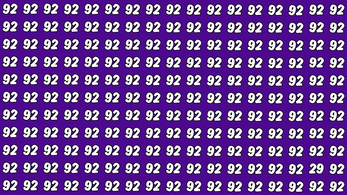Observation Find It Out: Within 7 Seconds Spot The Number 29 among 92s